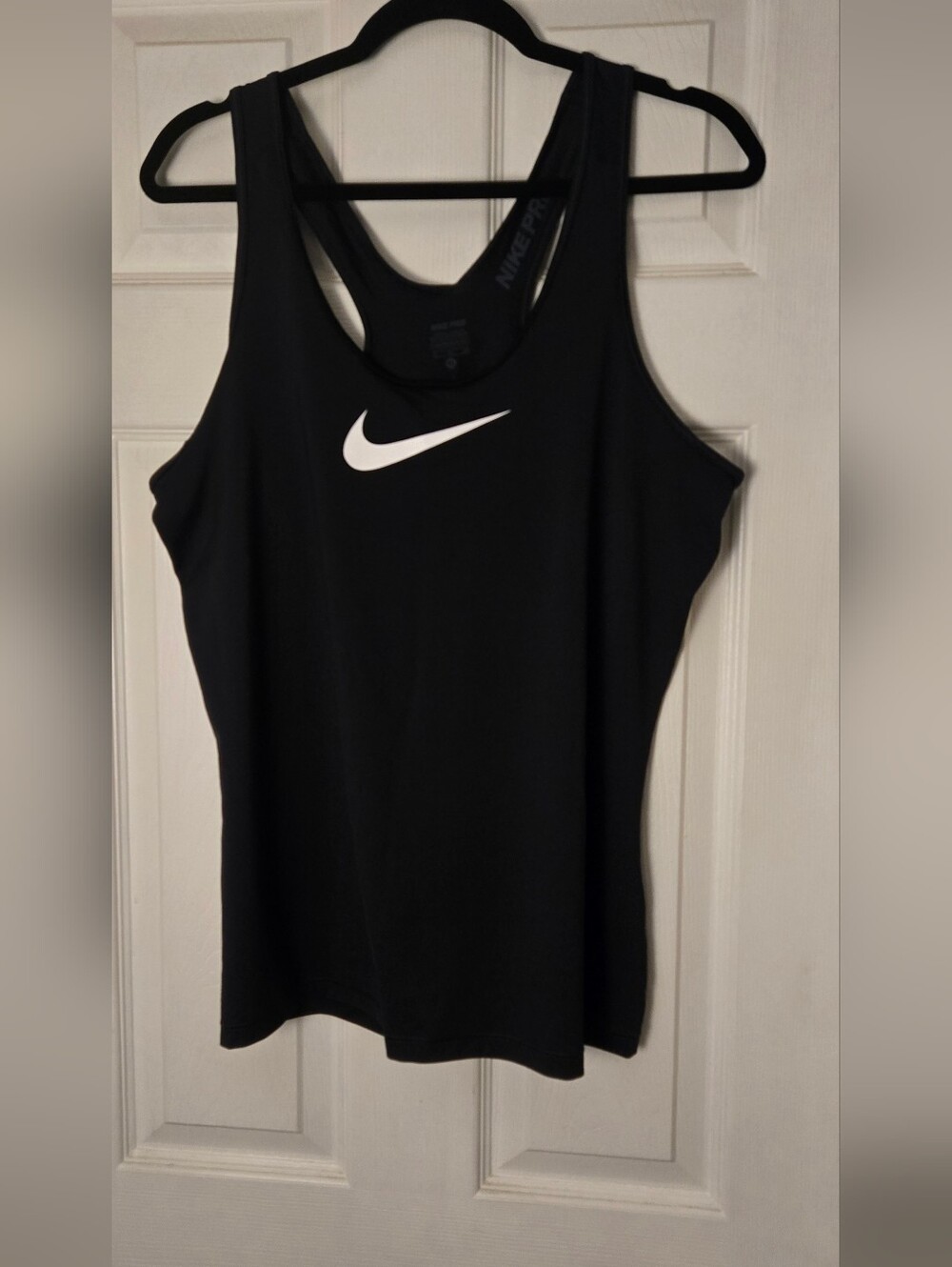 Nike Black Racerback Tank Top with White Swoosh